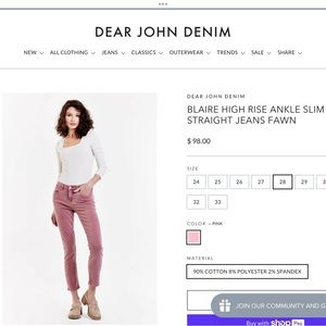 Dear John High Rise Straight Ankle Jeans